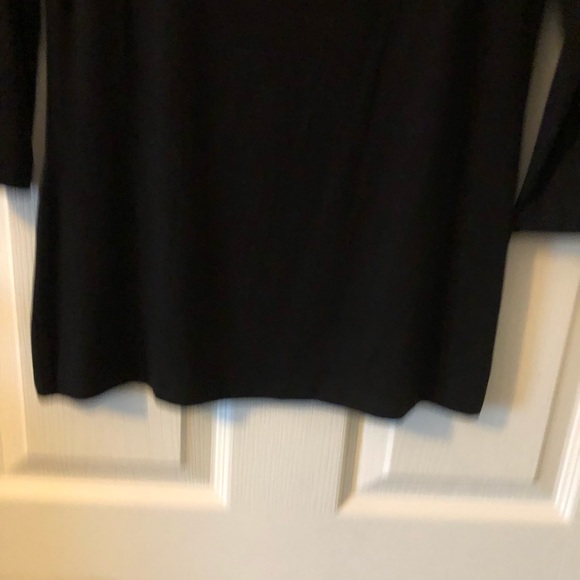 Alison Andrews 3/4 Sleeve Black Rayon Top with Tag Size Small - Picture 5 of 6